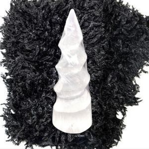 Selenite Unicorn Shaped Tower